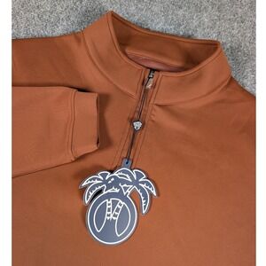 USA Palm Infinity 1/4 Zip Pullover Mens XL Espresso Brown J02108-XL Stretch NWT